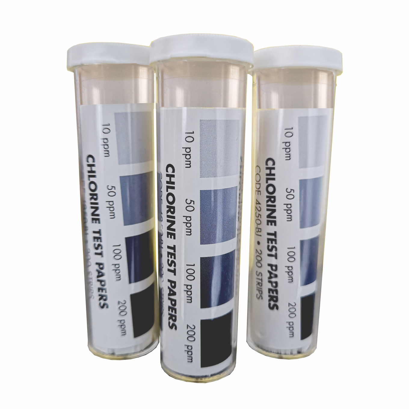 Tiras de cloro alto rango 0 a 200 ppm